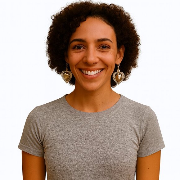 NEW - Silver Tone Hearts - Picture 1 of 3